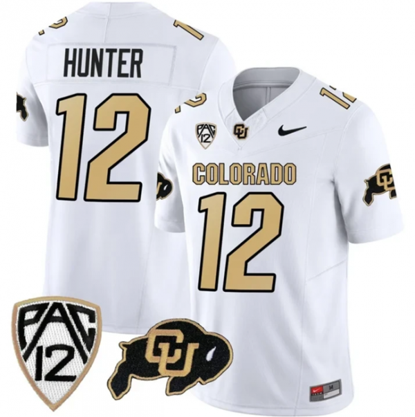 Men Colorado Buffaloes #12 Travis Hunter White 2023 F.U.S.E. Stitched Football Jersey