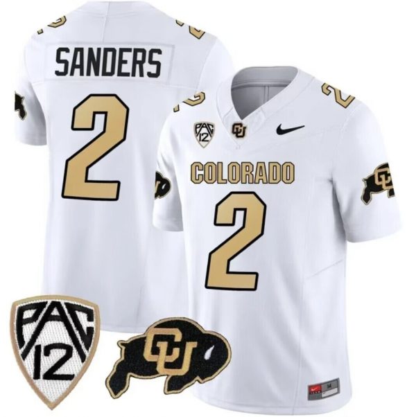 Men Colorado Buffaloes #2 Shedeur Sanders White 2023 F.U.S.E. Stitched Football Jersey