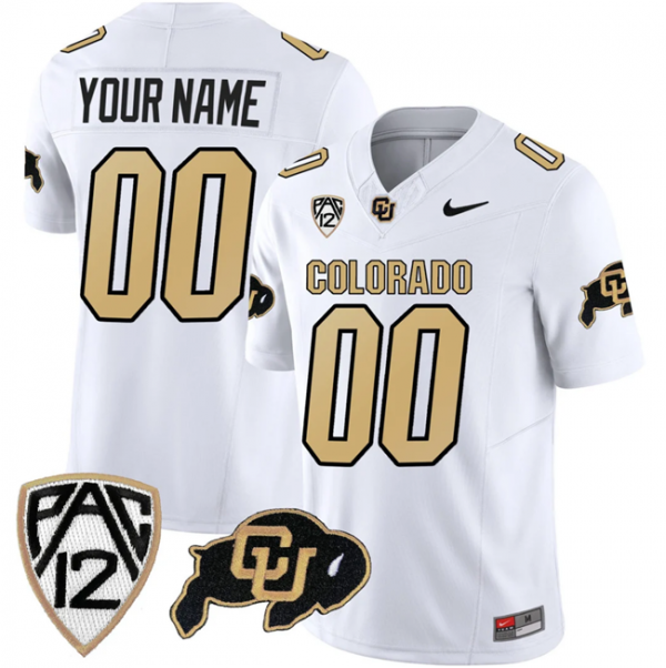 Colorado Buffaloes Active Player Custom White 2023 F.U.S.E. Stitched Football Jersey