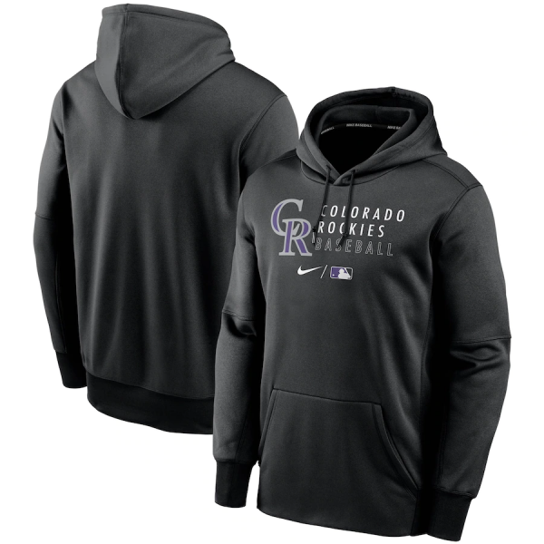 Men Colorado Rockies Black 2022 Performance Pullover Hoodie