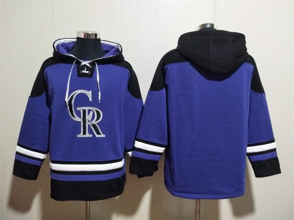 Men Colorado Rockies Blank Purple Ageless Must-Have Lace-Up Pullover Hoodie