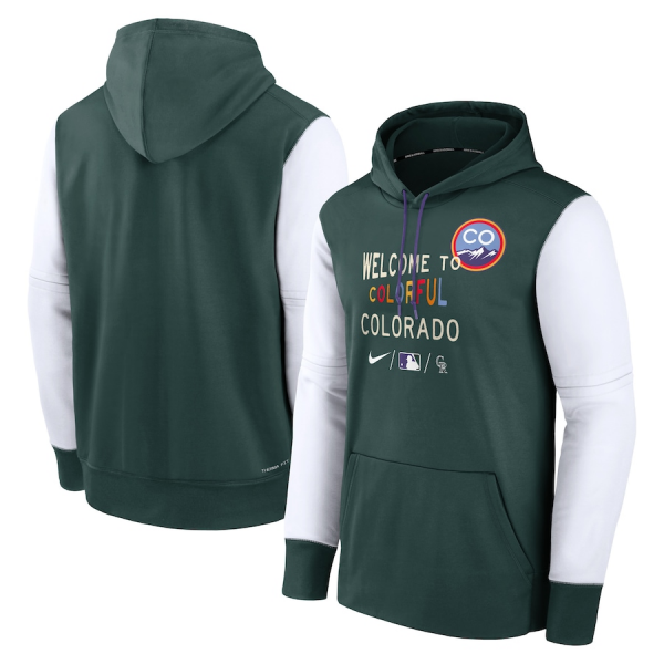 Men Colorado Rockies Green 2022 City Connect Therma Performance Pullover Hoodie