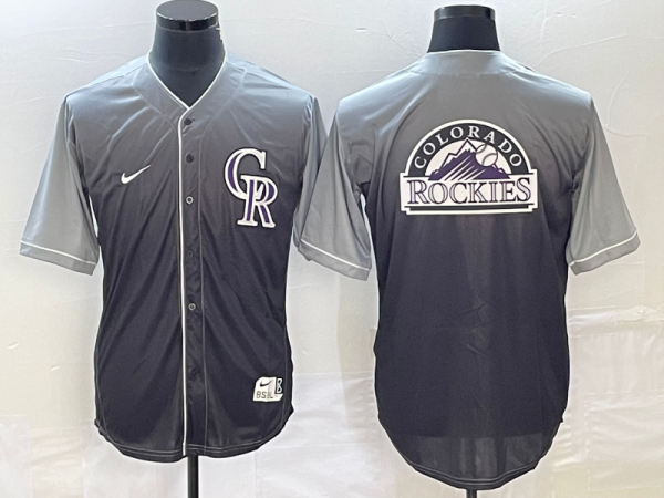 Men Colorado Rockies Grey Drrift Edition Team Big Logo Stitched Baseball Jersey