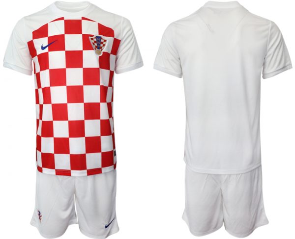 Men Croatia Blank White Home Soccer Jersey Suit