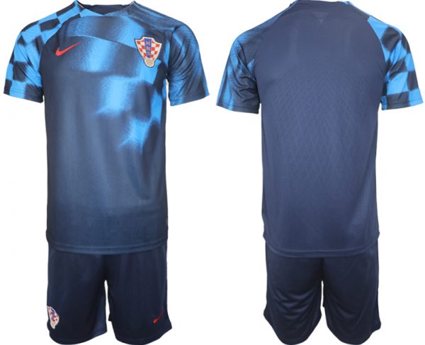 Croatia Custom Navy Away Soccer Jersey Suit