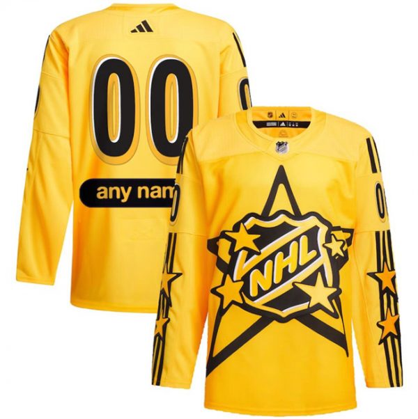 Custom All-Star Game 2024 Yellow Primegreen Stitched Hockey Jersey