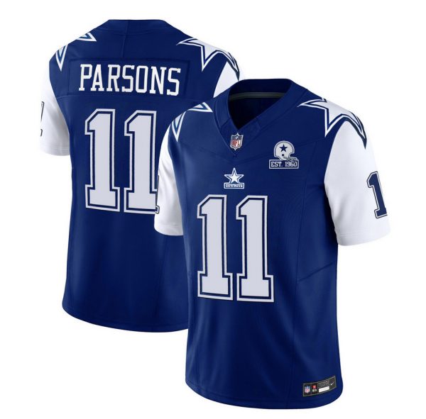 Men Dallas Cowboys #11 Micah Parsons 2023 F.U.S.E. Navy With Established In 1960 Patch Stitched Football Jersey