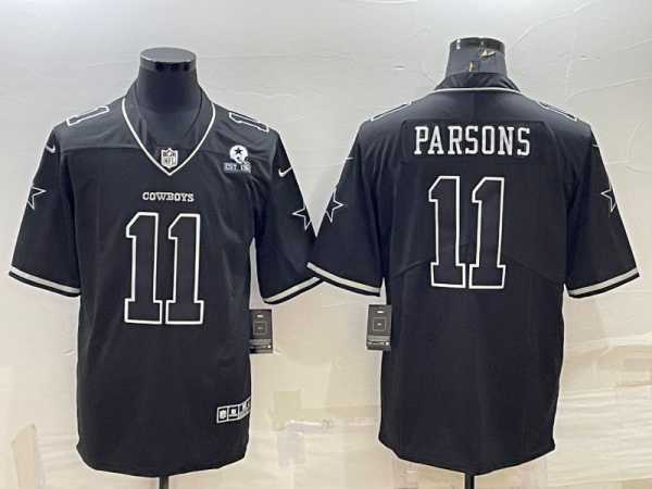 Men Dallas Cowboys #11 Micah Parsons Black With 1960 Patch Limited Stitched Football Jersey