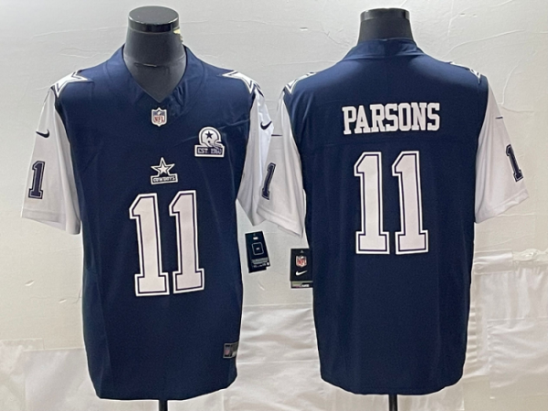 Men Dallas Cowboys #11 Micah Parsons Navy 2023 F.U.S.E. With 1960 Patch Vapor Limited Stitched Football Jersey