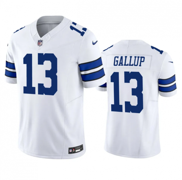 Men Dallas Cowboys #13 Michael Gallup White 2023 F.U.S.E. Vapor Limited Stitched Football Jersey