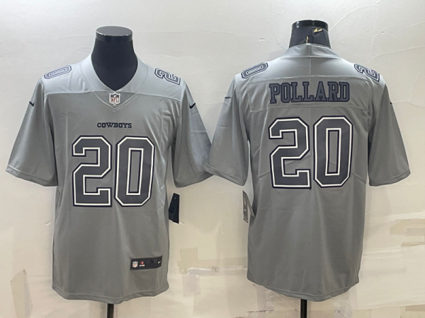 Men Dallas Cowboys #20 Tony Pollard Grey Atmosphere Fashion Stitched Jersey