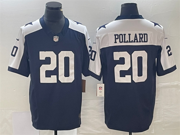 Men Dallas Cowboys #20 Tony Pollard Navy 2023 F.U.S.E.Thanksgiving Limited Stitched Football Jersey