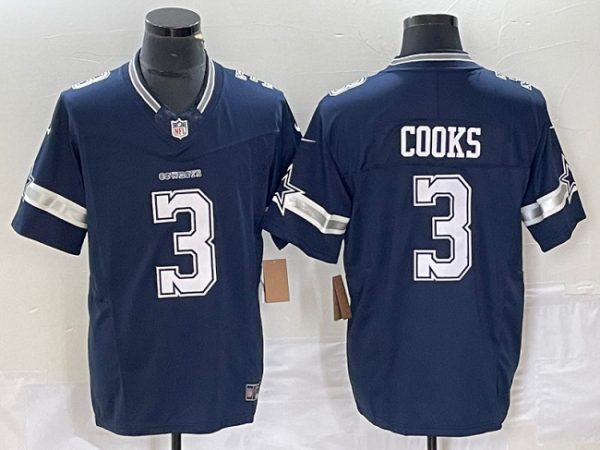 Men Dallas Cowboys #3 Brandin Cooks Navy 2023 F.U.S.E. Limited Stitched Football Jersey