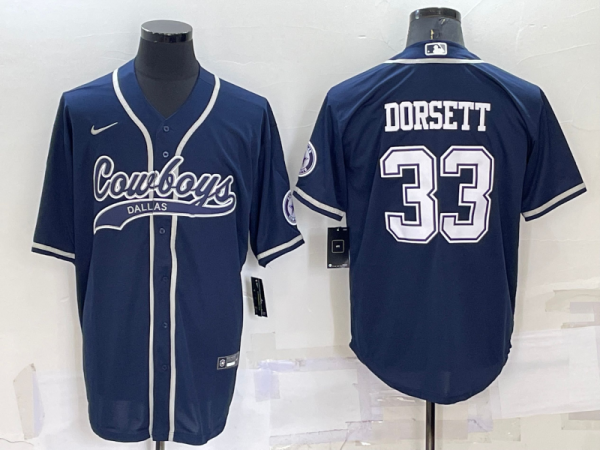 Men Dallas Cowboys #33 Tony Dorsett Navy Cool Base Stitched Baseball Jersey