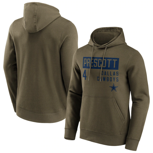Men Dallas Cowboys #4 Dak Prescott Fashion Name & Number Hoodie
