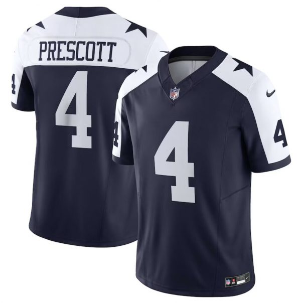 Men Dallas Cowboys #4 Dak Prescott Navy 2023 F.U.S.E.Thanksgiving Limited Stitched Football Jersey