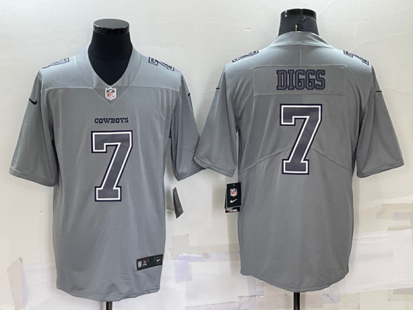 Men Dallas Cowboys #7 Trevon Diggs Grey Atmosphere Fashion Stitched Jersey