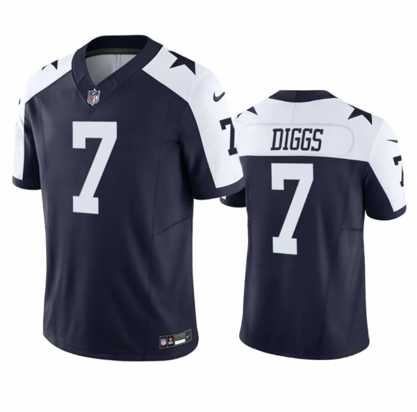 Men Dallas Cowboys #7 Trevon Diggs Navy 2023 F.U.S.E. Vapor Limited Stitched Football Jersey