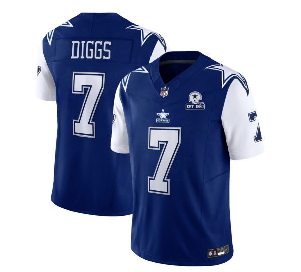 Men Dallas Cowboys #7 Trevon Diggs Navy 2023 F.U.S.E. With 1960 Patch Vapor Limited Stitched Football Jersey