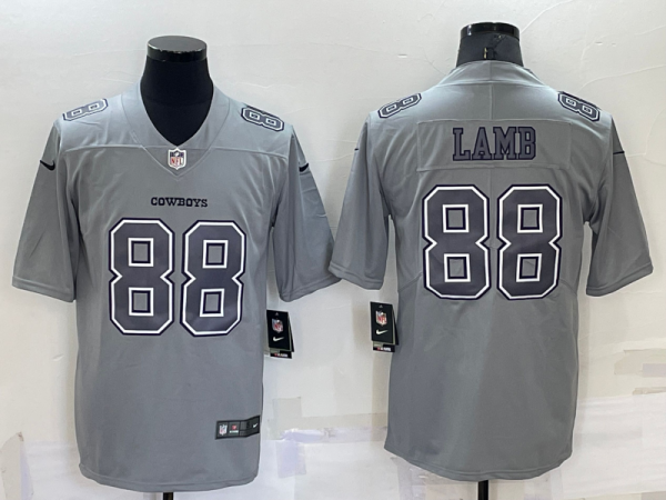 Men Dallas Cowboys #88 CeeDee Lamb Grey Atmosphere Fashion Stitched Jersey