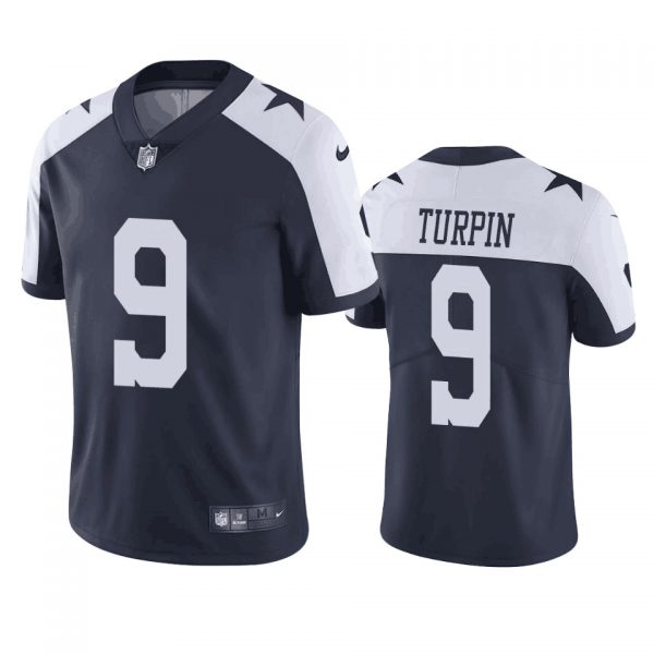 Men Dallas Cowboys #9 KaVontae Turpin Navy/White Thanksgiving Vapor Limited Stitched Football Jersey