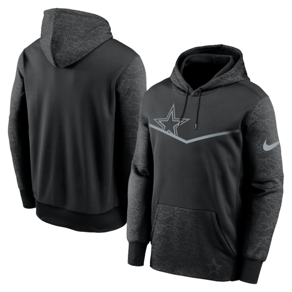 Men Dallas Cowboys Black Reflective Therma Hoodie