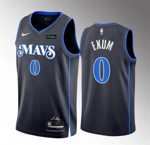 Men Dallas Mavericks #0 Dante Exum Black 2023/24 City Edition Stitched Basketball Jersey
