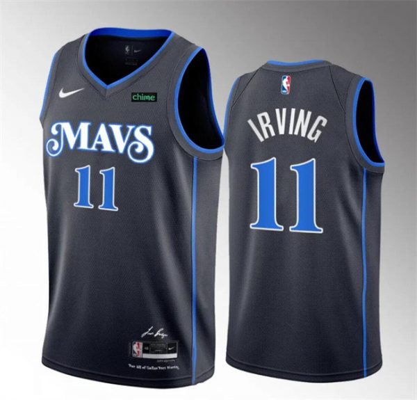 Men Dallas Mavericks #11 Kyrie Irving Black 2023-24 City Edition Stitched Basketball Jersey