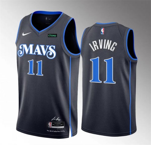 Men Dallas Mavericks #11 Kyrie Irving Black 2023/24 City Edition Stitched Basketball Jersey