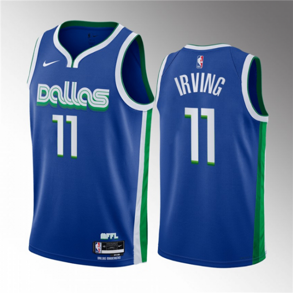 Men Dallas Mavericks #11 Kyrie Irving Blue 2022/23 City Edition Stitched Basketball Jersey