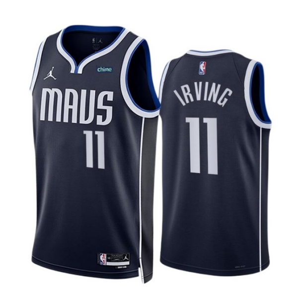 Men Dallas Mavericks #11 Kyrie Irving Navy Statement Edition Stitched Basketball Jersey
