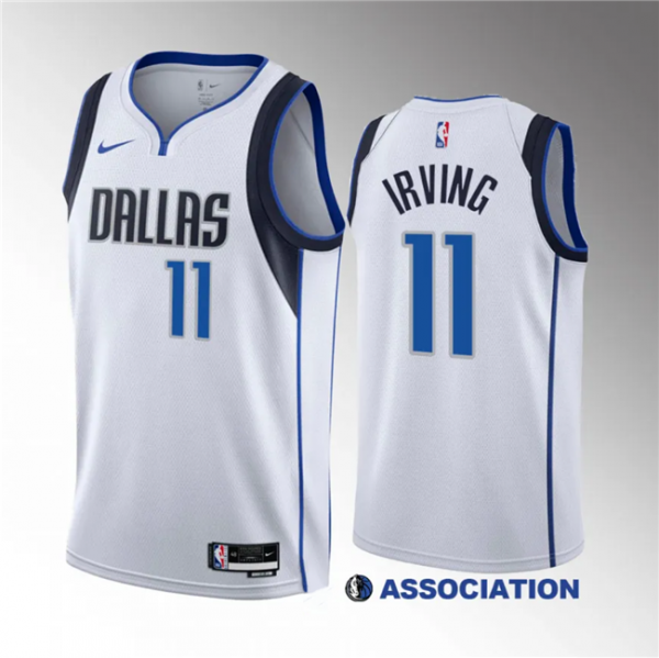 Men Dallas Mavericks #11 Kyrie Irving White Association Edition Stitched Basketball Jersey