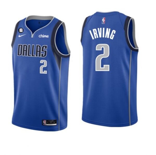 Men Dallas Mavericks #2 Kyrie Irving Blue Icon Edition Stitched Basketball Jersey