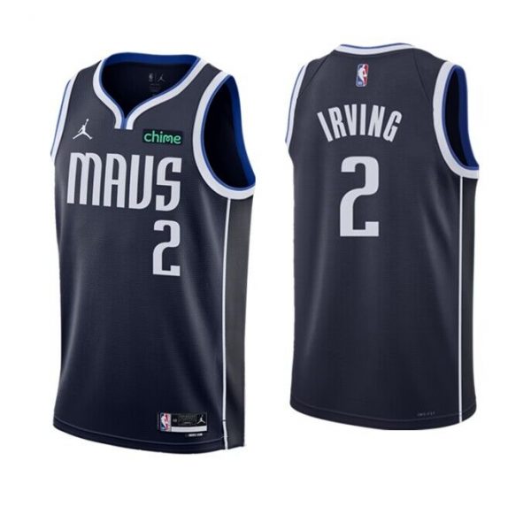 Men Dallas Mavericks #2 Kyrie Irving Navy Statement Edition Stitched Basketball Jersey
