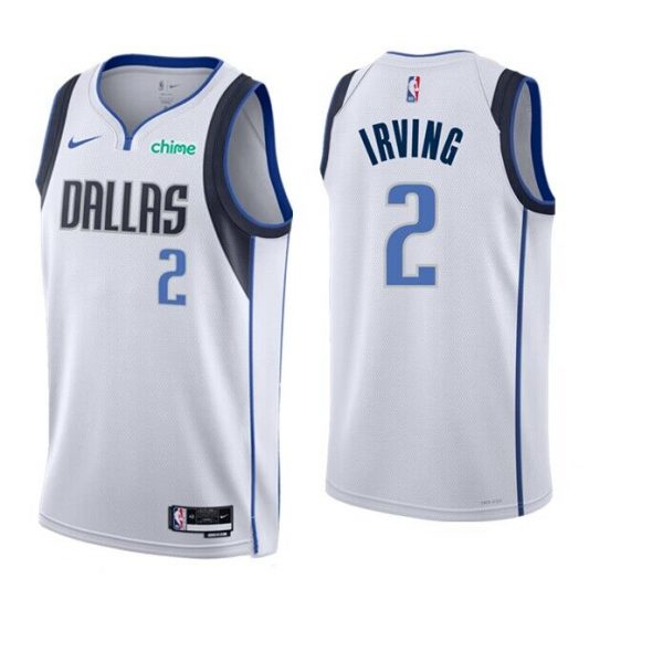 Men Dallas Mavericks #2 Kyrie Irving White Association Edition Stitched Basketball Jersey