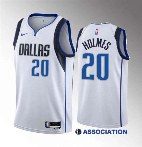 Men Dallas Mavericks #20 Richaun Holmes White 2023 Draft Association Edition Stitched Basketball Jersey