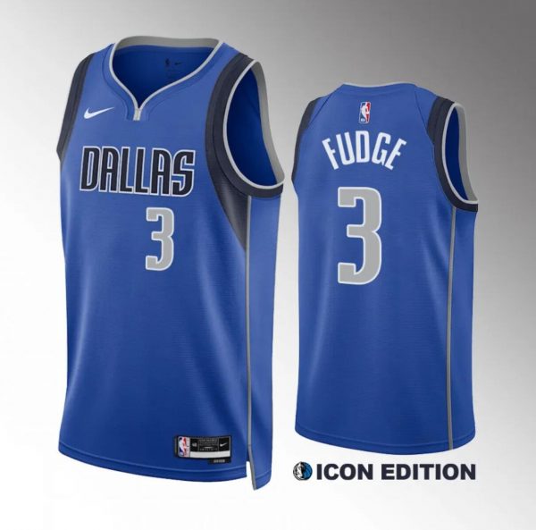 Men Dallas Mavericks #3 Alex Fudge Blue Icon Edition Stitched Basketball Jersey