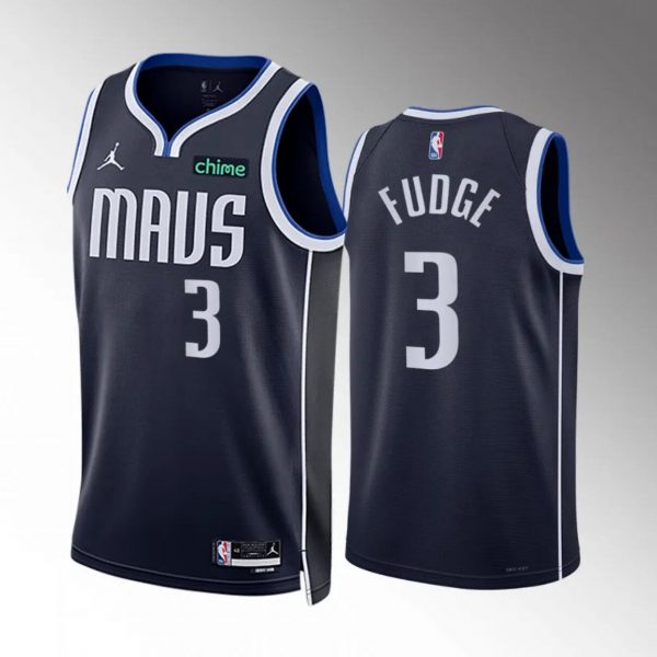 Men Dallas Mavericks #3 Alex Fudge Navy Statement Edition Stitched Basketball Jersey