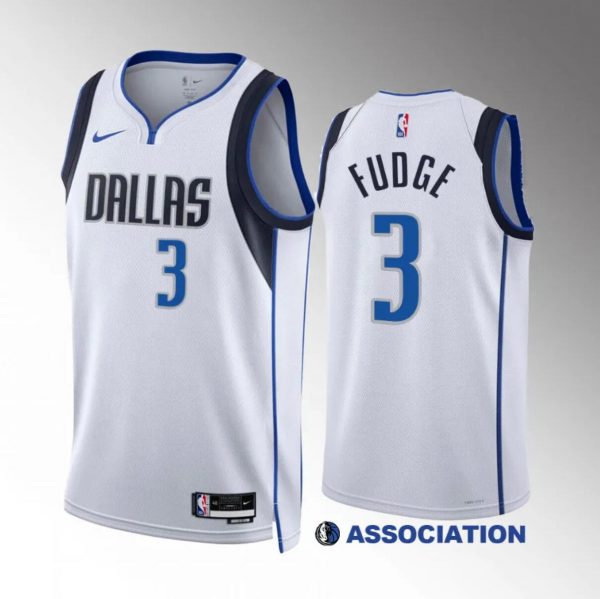 Men Dallas Mavericks #3 Alex Fudge White Association Edition Stitched Basketball Jersey