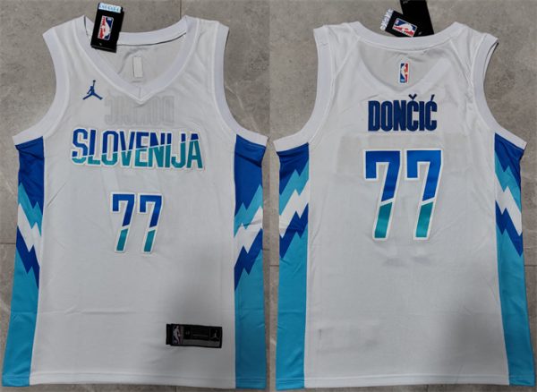 Men Dallas Mavericks #77 Luka Doncic White Stitched Jersey