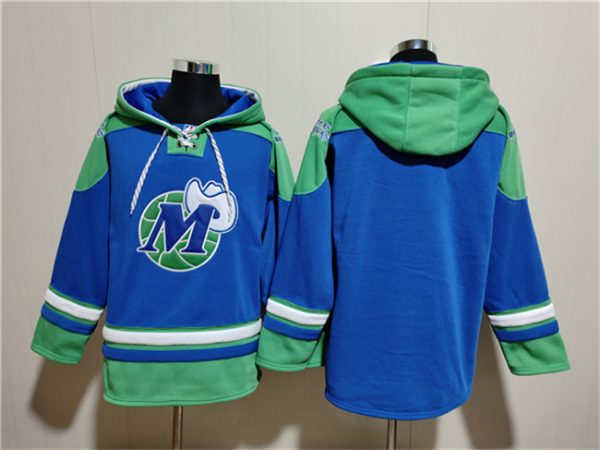 Men Dallas Mavericks Blank Royal Ageless Must-Have Lace-Up Pullover Hoodie