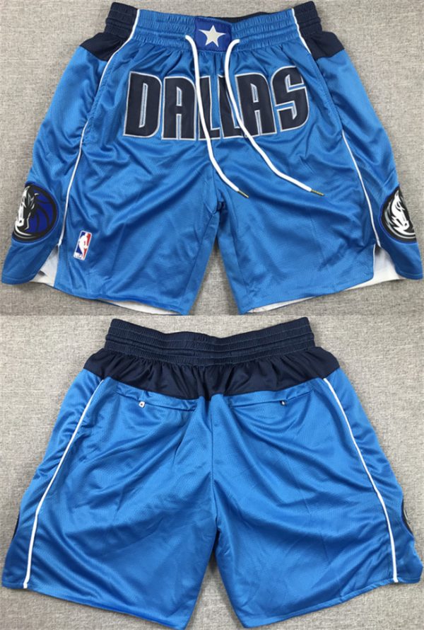 Men Dallas Mavericks Blue Shorts (Run Small)