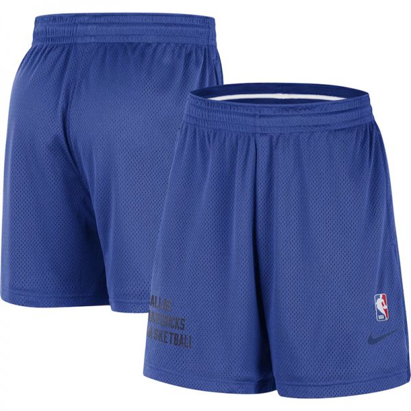 Men Dallas Mavericks Blue Warm Up Performance Practice Shorts(Run Small)
