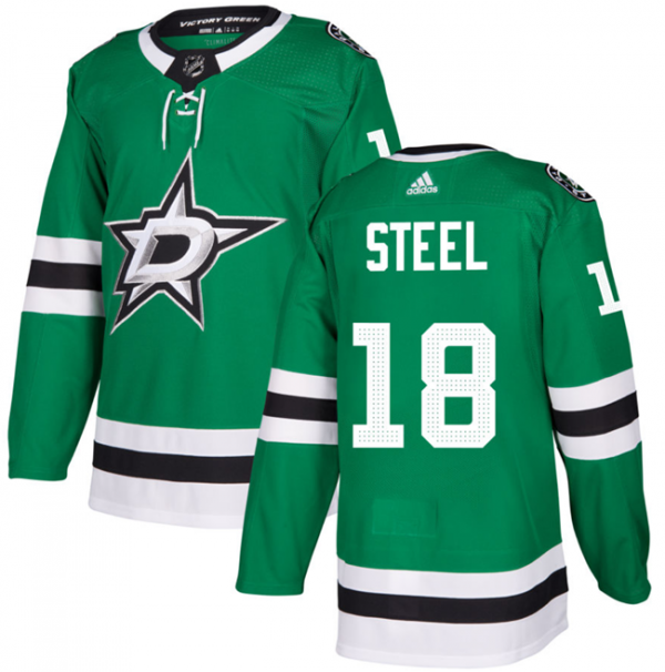 Men Dallas Stars #18 Sam Steel Green Stitched Jersey