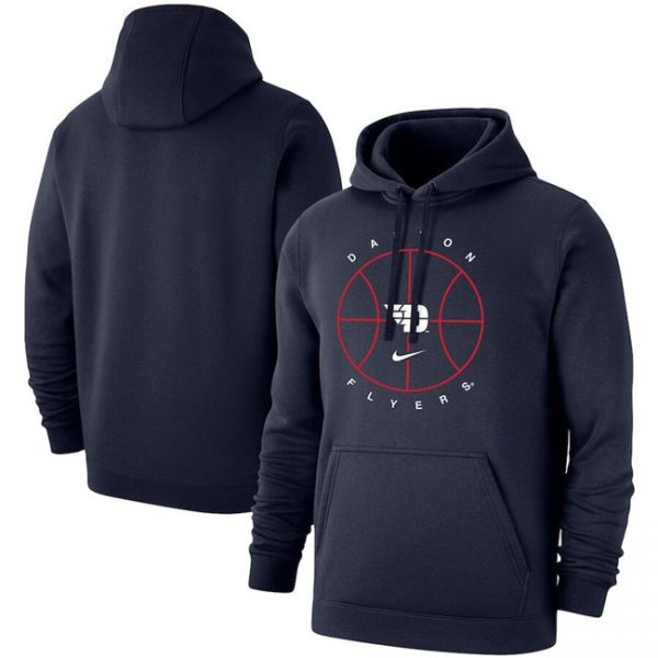 Men Dayton Flyers Navy Basketball Icon Club Fleece Pullover Hoodie