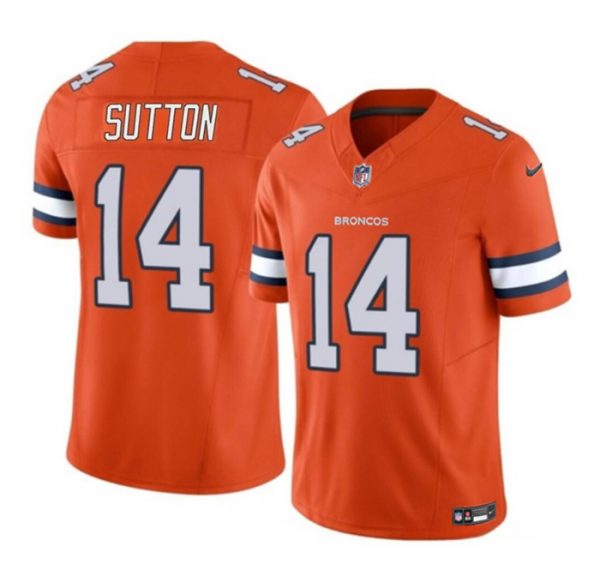 Men Denver Broncos #14 Courtland Sutton Orange 2023 F.U.S.E. Vapor Untouchable Stitched Jersey