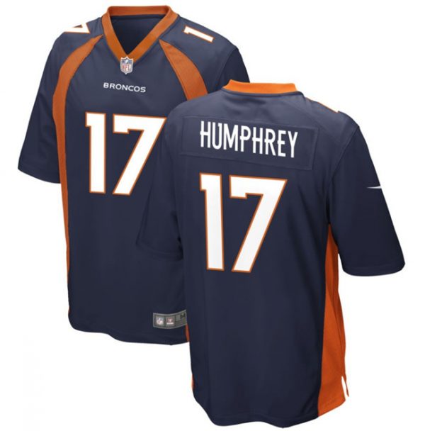 Men Denver Broncos #17 Lil'Jordan Humphrey Navy Stitched Game Football Jersey