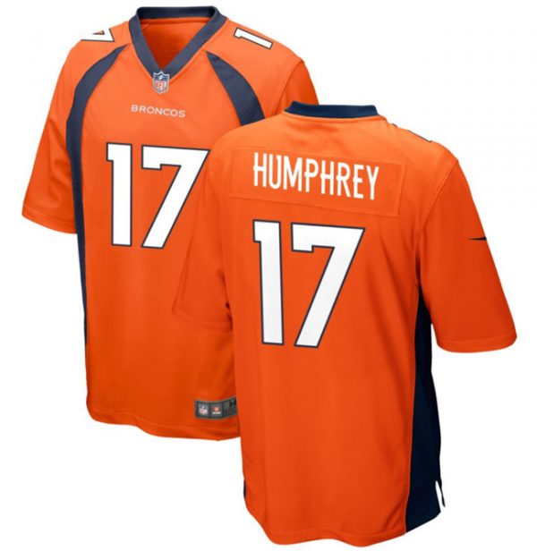 Men Denver Broncos #17 Lil'Jordan Humphrey Orange Stitched Game Football Jersey