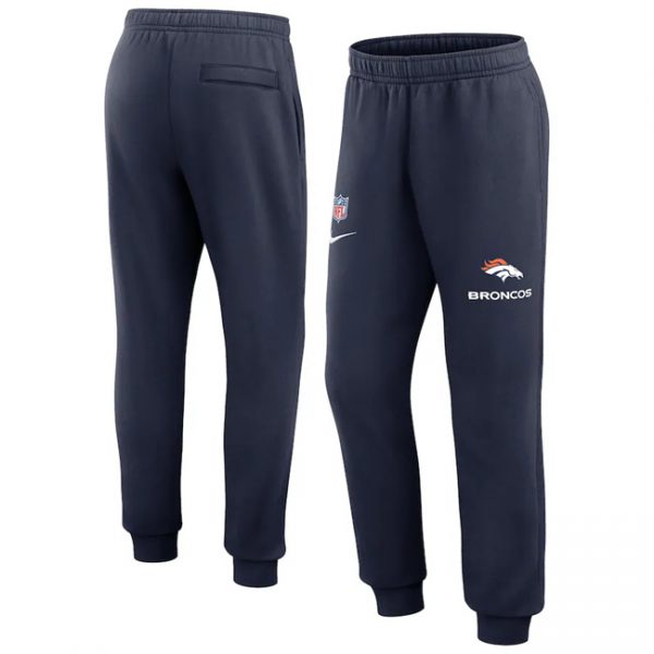 Men Denver Broncos Navy Chop Block Fleece Sweatpants
