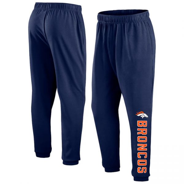 Men Denver Broncos Navy Chop Block Fleece Sweatpants